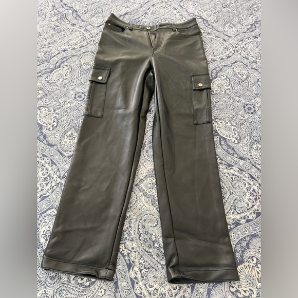 Avec Les Filles Pants - Avec Les Filles Faux Leather Black Cargo Pants in size S